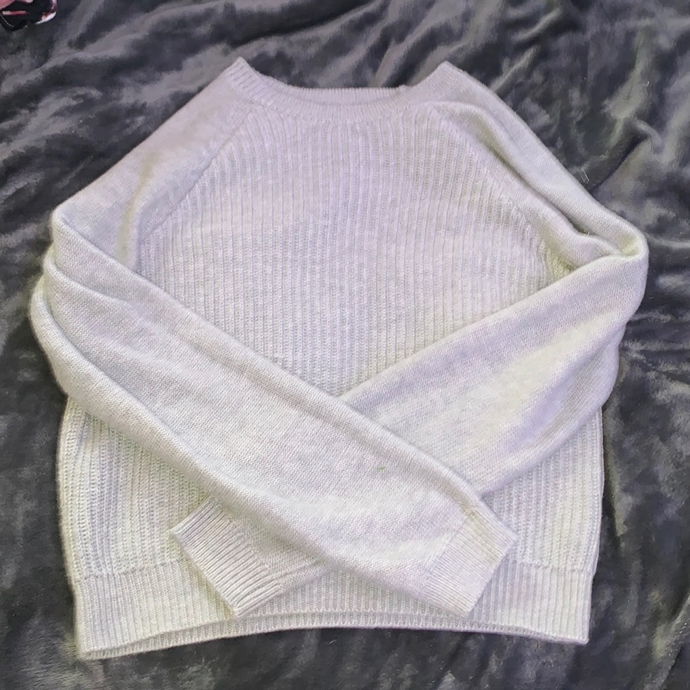 Grey sweater, lightly worn. looks cute with skirts!!